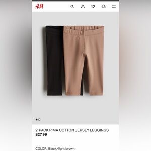 H&M Kids Black and Tan Leggings Duo